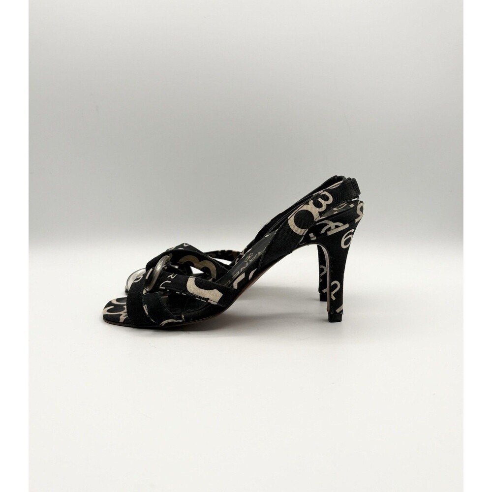 Chanel Black & White Rue Cambon Canvas Slingback Mules Vintage Y2K Size EU 36 - Picture 5 of 12